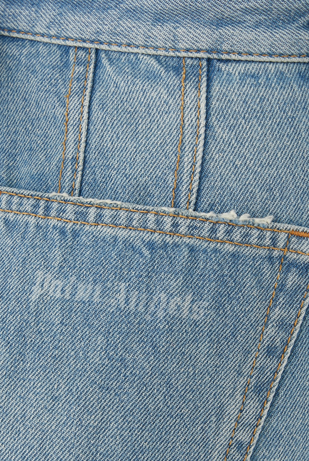 Washed Logo Wide Jeans